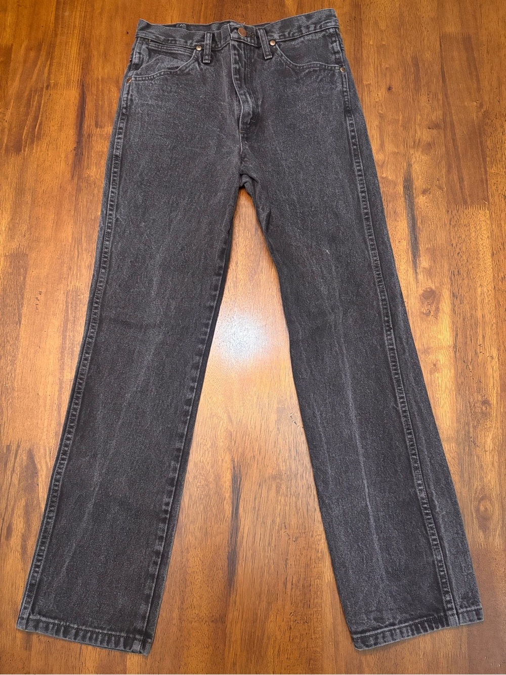 Wrangler Men's Washed Black Straight Jeans 30x32